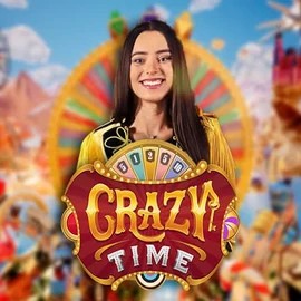 Crazy Time online game logo by Evolution on winmasters-casino.com